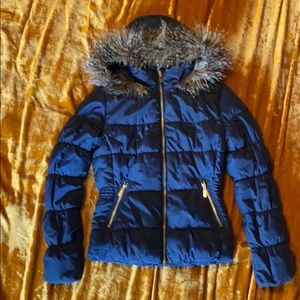 Navy puffer winter coat
